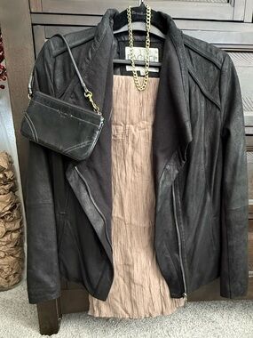 Black Leather Moto Jacket